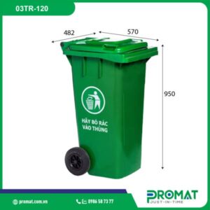 Thùng Rác Nhựa 120 Lít