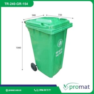 Thùng Rác Nhựa 240 Lít 15Kg