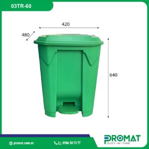 Thùng Rác Nhựa 60 Lít Chân Đạp