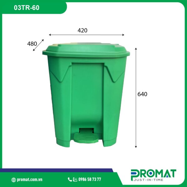 Thùng Rác Nhựa 60 Lít Chân Đạp