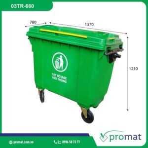 Thùng Rác Nhựa 660 Lít