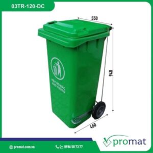 Thùng Rác Nhựa Đạp Chân 120 Lít